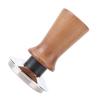 Coffee Tamper Solid Wood Handle Stainless Steel Flat Bottom Constant Force Coffee Press for Home