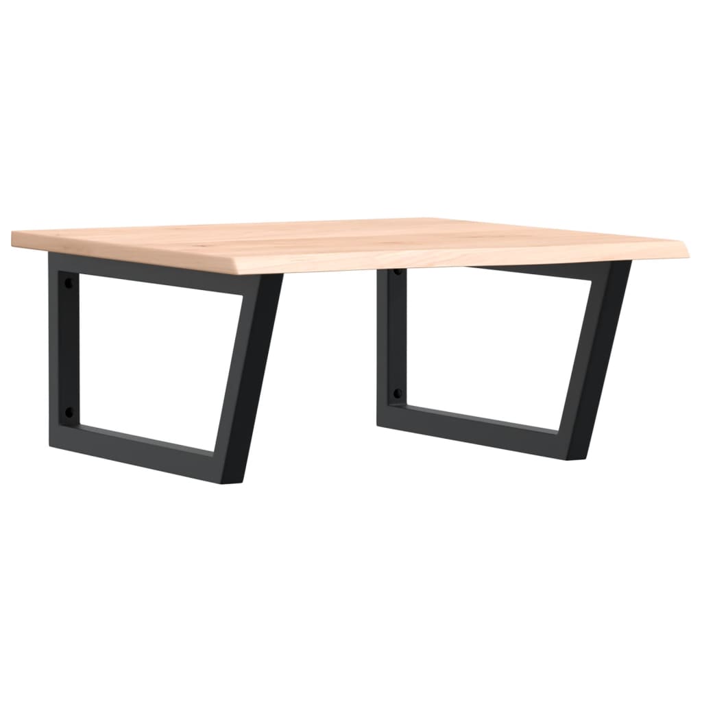 Vidaxl Wall Shelf Under Sink, Steel and Solid Oak Wood