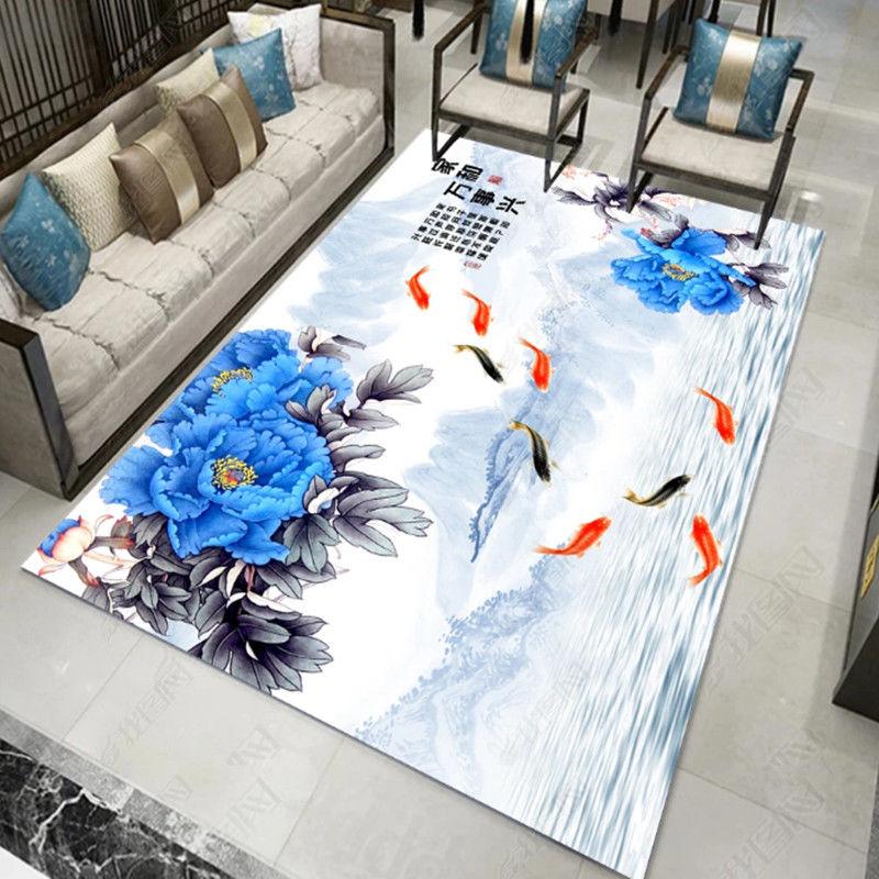 New Chinese Living Room Carpet Home Luxury Bedroom Bedside Large Area Mat Office Commercial Carpets Washable Entrance Doormat