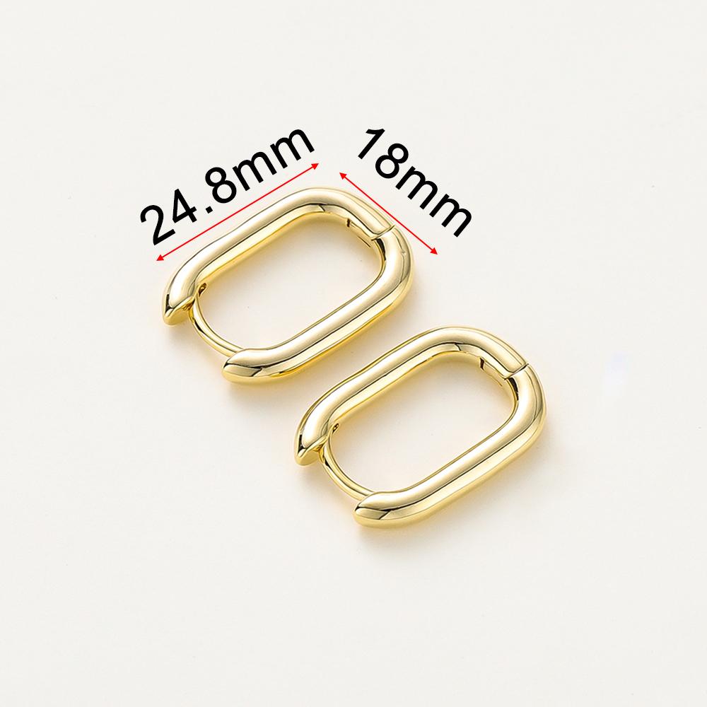 14K 18K Gold Plated Round Circle Gold Plated Hoop Earrings For Women Korean Fashion Ring Earrings Jewelry Accessories