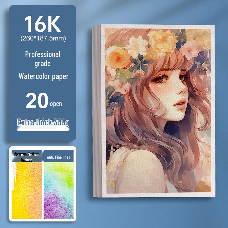 300g Watercolor Postcard Paper - Thick, Medium Rough Texture, Wood Pulp, Square, Blank Cardstock for Painting and Drawing
