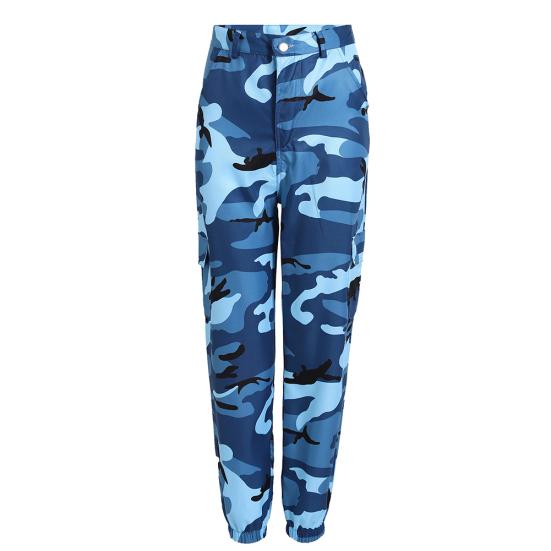Casual Women Camouflage Printed Middle Waist Jogger Harem Pants Long Trousers