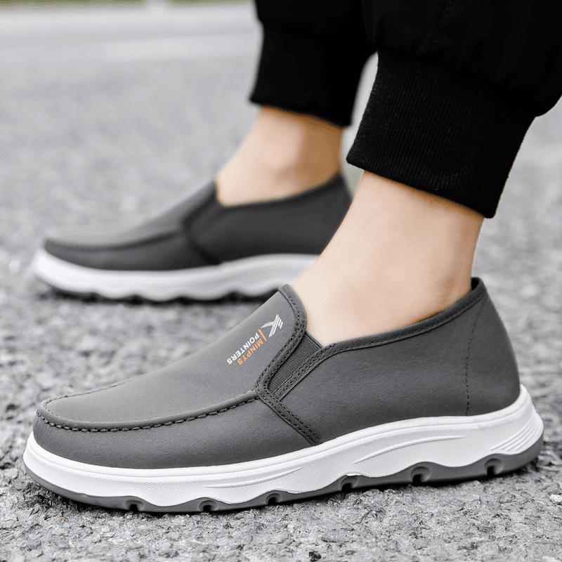 One-pedal casual cloth shoes casual men's single shoes autumn new middle-aged and elderly shoes comfortable low-top round head single