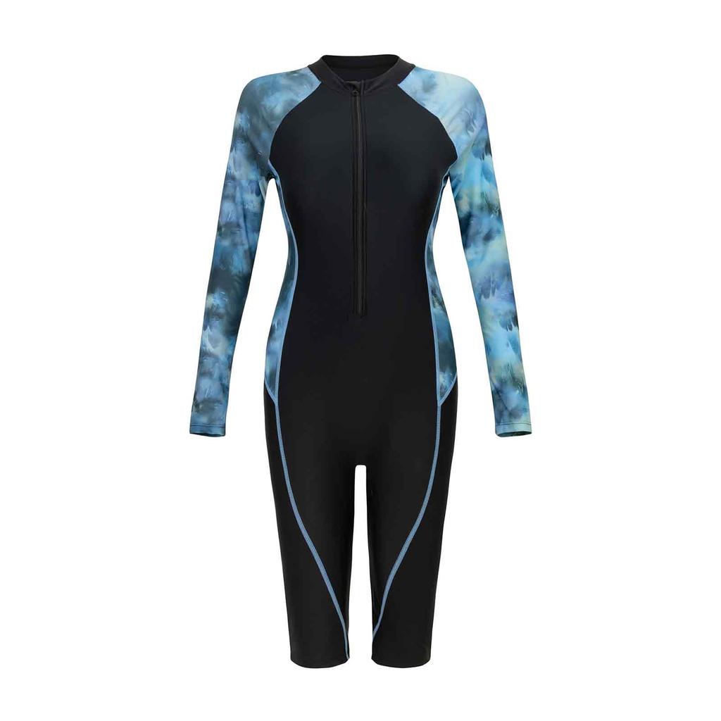 Women Swimsuit With Sleeve Female One-Piece Bathing Suit Summer Beachwear Swimming Costume Woman Full Swimwear Surfing Suit