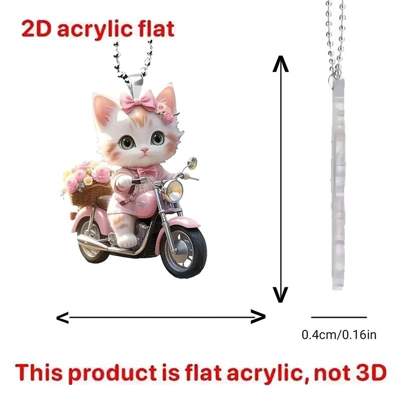 

Креативный акриловый плоский 2D милый кулон в виде кошки, подвеска для салона автомобиля, украшение для зеркала заднего вида, украшение для автомобиля A1