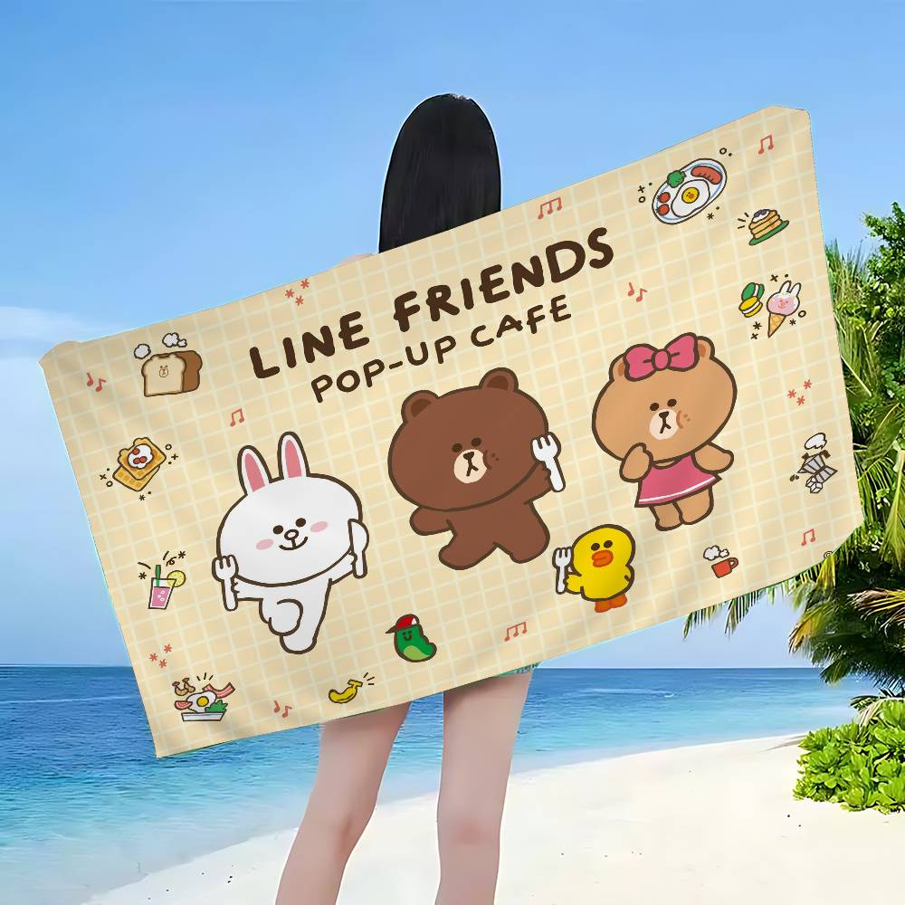 Classic Cartoon L-LINE F-FRIENDS Beach Towel Colorful Bath Towels For Girl Microfiber Quick Dry Sand Free Beach Gym Pool
