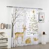 2pcs Christmas Deer Christmas Tree sheer curtains with pole bag design   suitable for decoration in various scenes