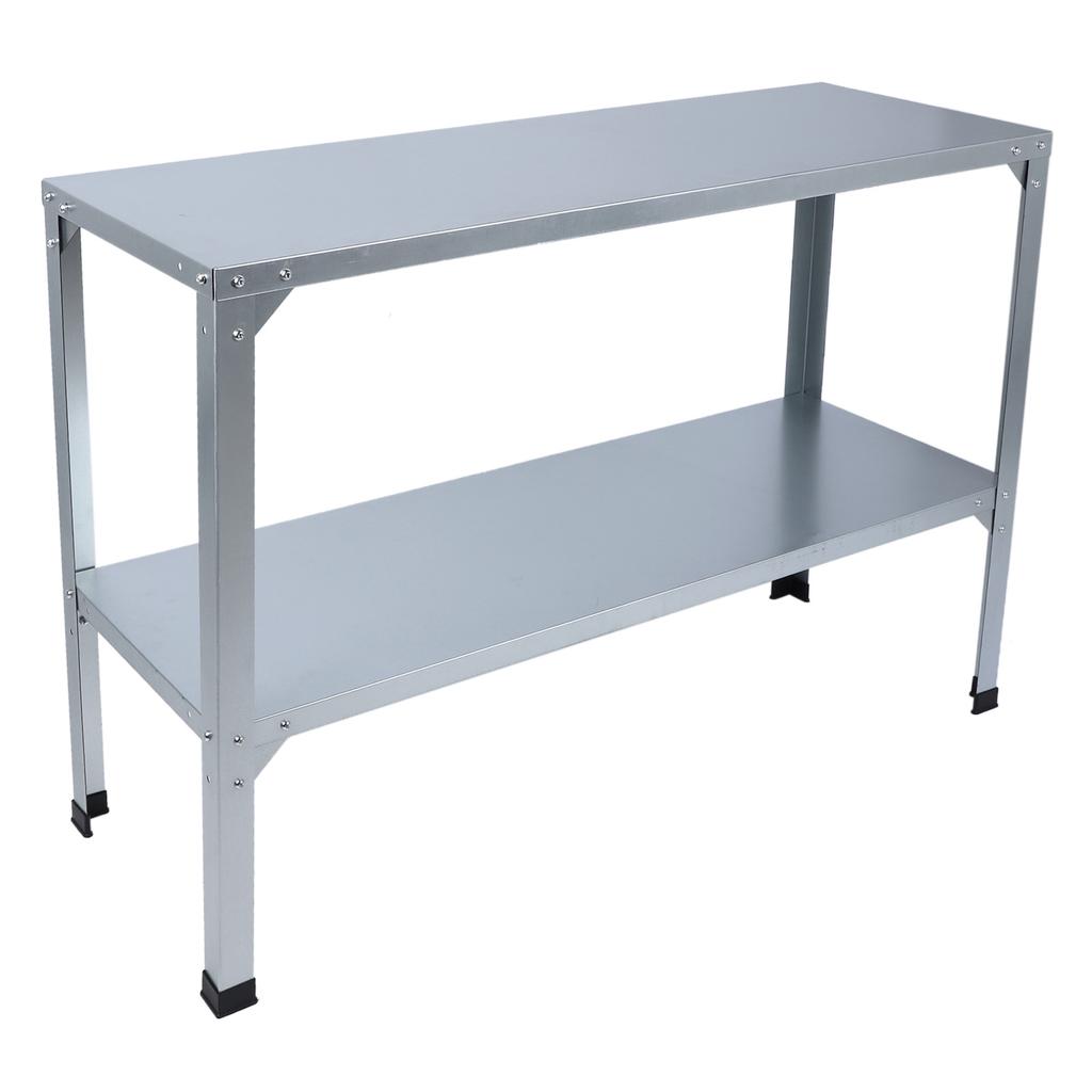 Metal Potting Bench 120KG Load Bearing Galvanized Iron Double Layers Greenhouse Potting Table with