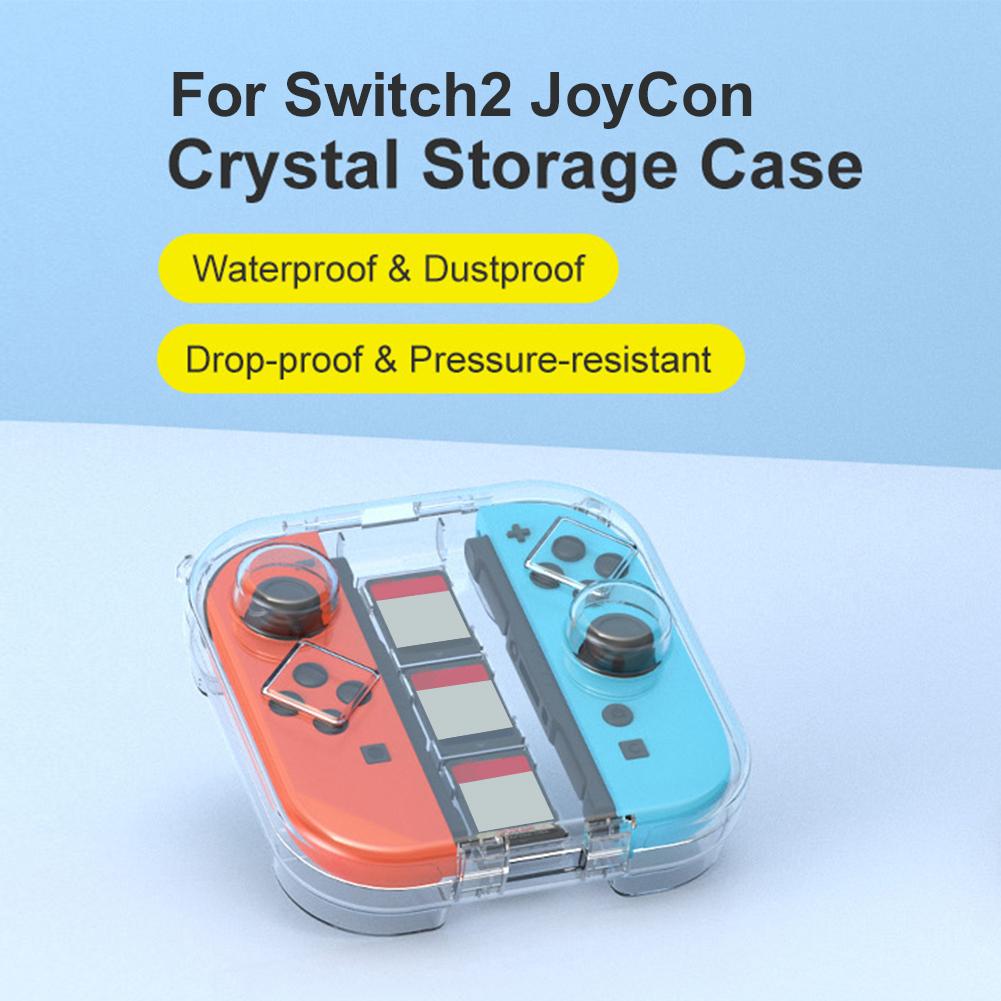 Transparent Storage Box with Game Card Slots Clear Protector Shell PC Storage Case for Nintendo Switch2 Joy-Con