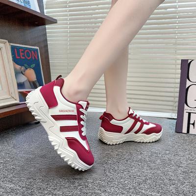 Neue lässige Sportschuhe Frühling Tide Leder dicke Sohle erhöhend Damenschuhe Muffin Reise Papa Schuhe vielseitige einzelne Schuhe