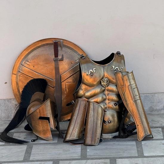 

Полный мышечный спартанский комплект Король Леонид 300 спартанцев Средневековый греческий костюм Спартанская мышечная куртка Спартанский шлем Нога Рука Рождественский подарок