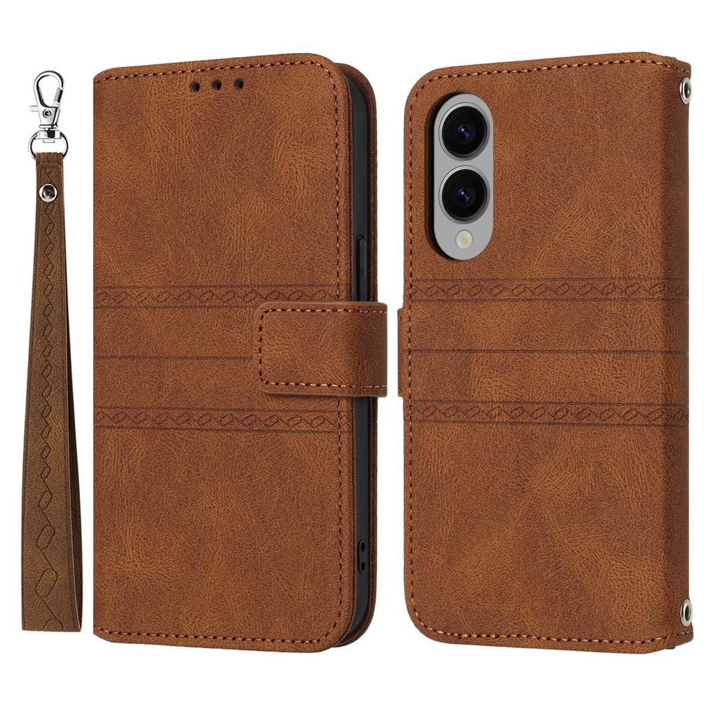 Für Samsung Galaxy S25 Edge Hülle Brieftasche Skin-Touch Leder Bedruckte Handyhülle