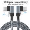 For iPhone 15 Series Dual Angled Type-C PD 60W Fast Charging Cord 3m Nylon Braided USB2.0 Charging Data Cable for Cell Phones,Tablets,Laptops