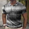 Men Polo Shirt Short Sleeve 3d Print Tops Striped Fashion Polyester Breathable Comfortable Polos Shirts