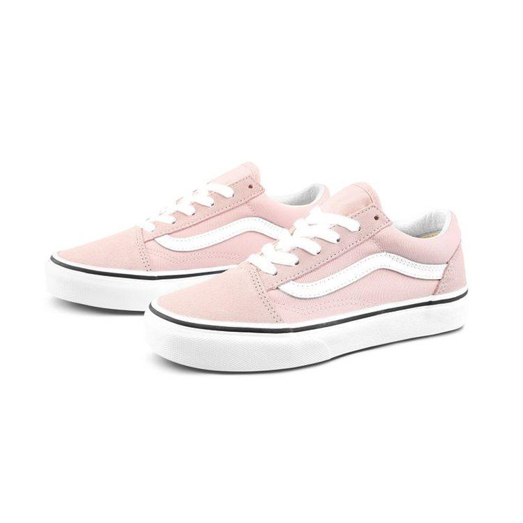 Vans Canvas Low Top Skateboard Shoes Pink White Children Aged 3 7 Years Old VN0A4BUUTC3