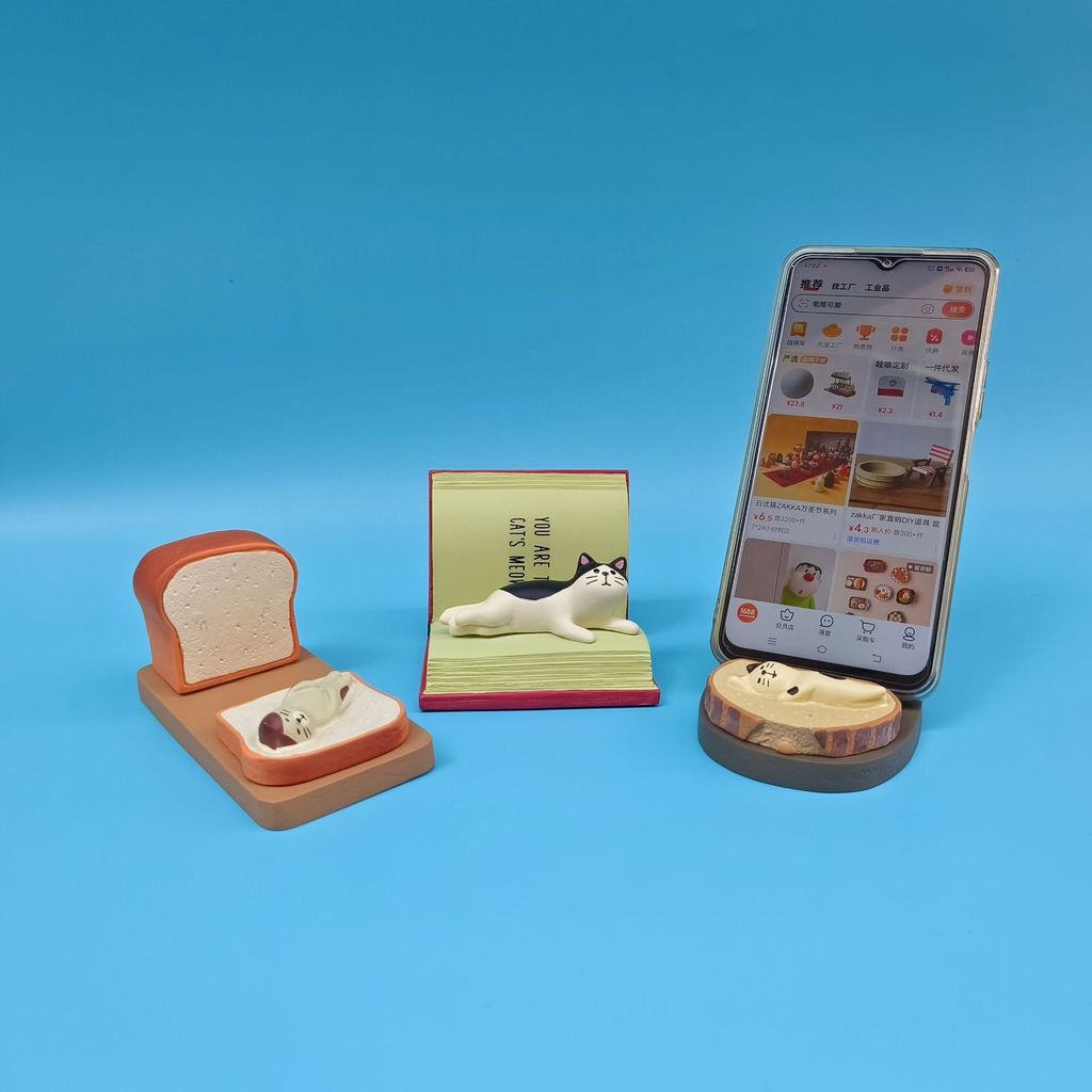 Resin Creative Cat Book Stand With Cartoon Style For Home Office Decor
