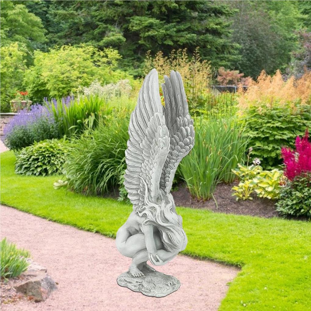 Angel Statue Durable Angel Sculpture Lightweight Angel Resin Ornaments Church Decoration Cute Lovely Mini Statues Home