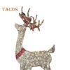 Beleuchtete Weihnachtsdekorationen mit Rentiermotiv, leuchtende Hirschornamente aus Kunststoff mit LED-Lichtern für die Weihnachtsdekoration im Innen- und Außenbereich