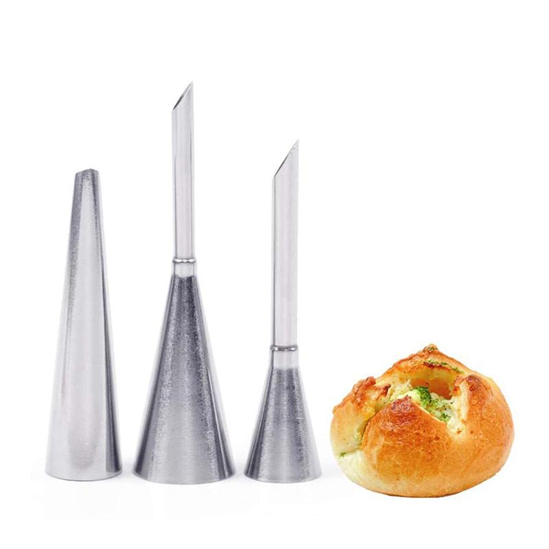3/4pcs Puff Cream Mouth Stainless Steel Puff Injector Kitchen Baking Tools Long Pointed Mouth Design Puff Flower Mouth Set TMZ