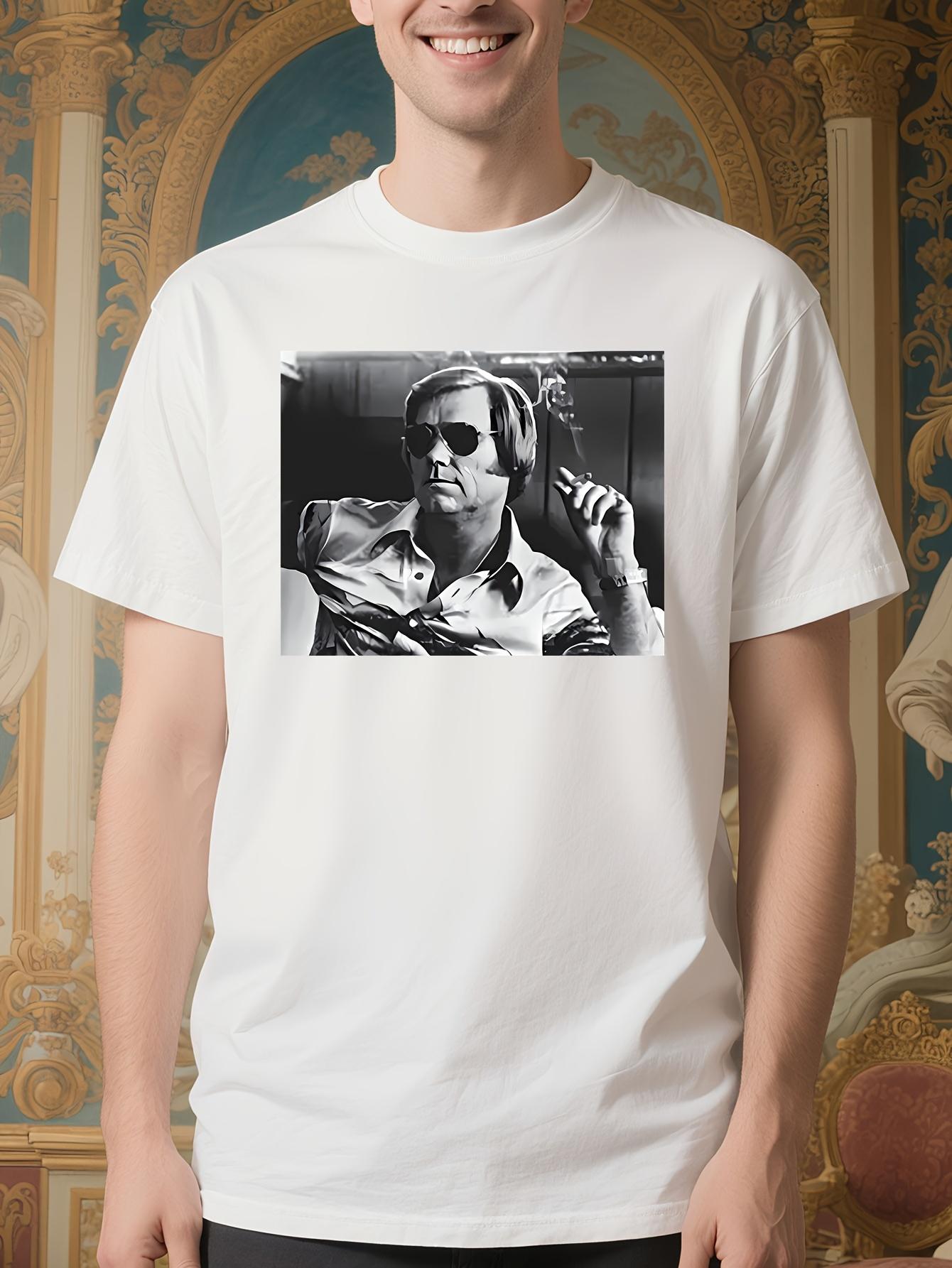 Adult/Teen George Jones Signed Portrait Black Cotton All-Season T-shirt L