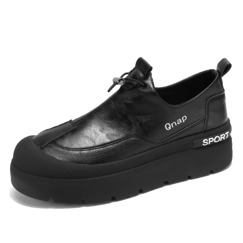 

Autumn Beige Men Leather Casual Shoes Designer Platform Casual Sneakers Comfort Slip-on Loafers Shoes Man mocasines de hombre 39