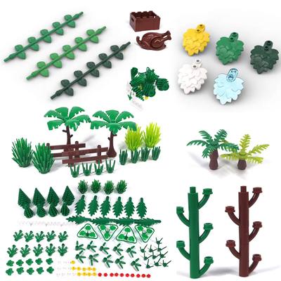 MOC Tree 5058 1747 Forest Jungle Plant Layered Leaves Building Blocks 1566 Military Botanical Leaf Flower Coconut DIY Toy Gifts