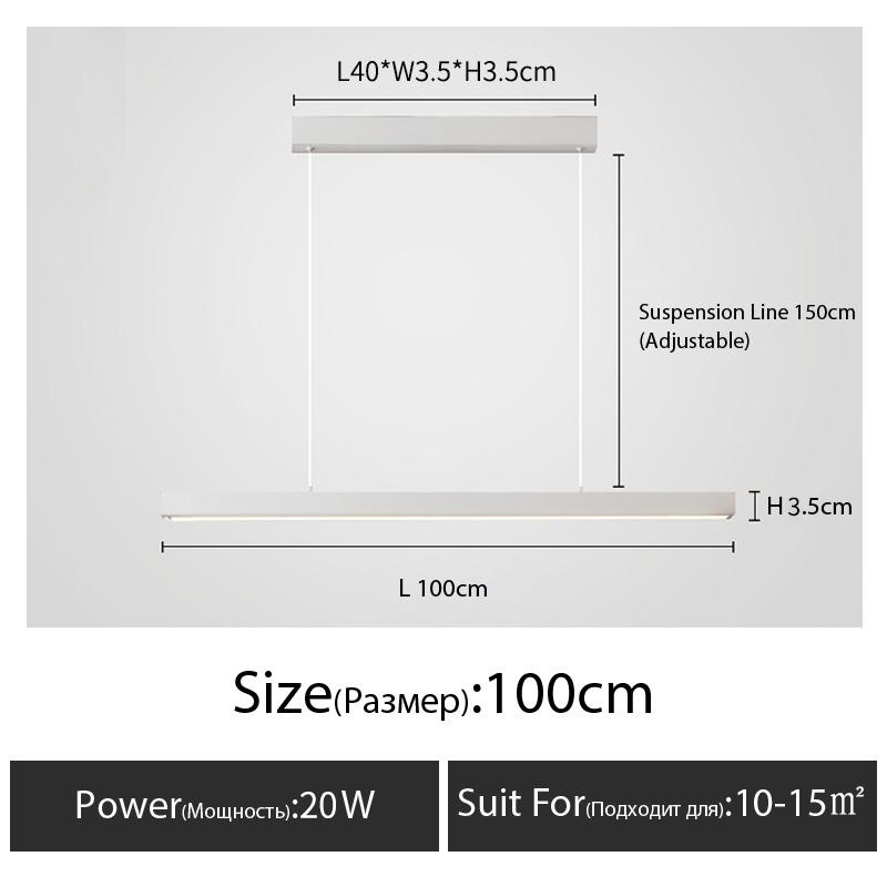 Minimalist Dining Room Chandelier Modern Long Strip Dining Table Luxury Bar Office Light Cocina Accessories Kitchen Island Lamp