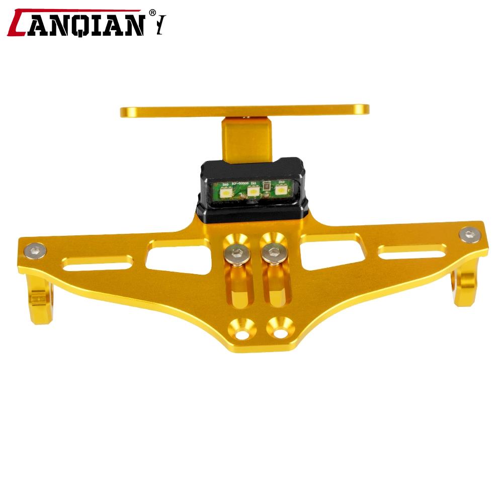 Universal Motorcycle License Plate Bracket With Light For Plate FOR KAWASAKI  Z650 Z1000SX Z900 Z900RS NINJA 650 VERSYS 650