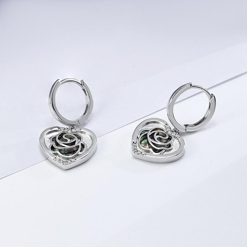 New Chinese sterling silver rose silver love ear + French premium earrings