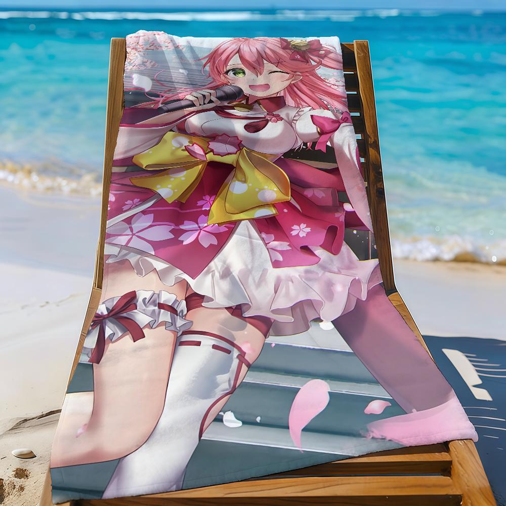 Musician Sakura Miko Towel Beach Shower Bath Travel Lightweight Skin Friendly for Pool Camping Cruise Summer