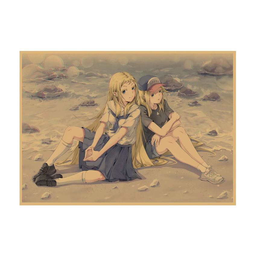 Summer Reappears Retro Anime Poster: Japanese Cartoon Dorm Room Wall Art for Kids