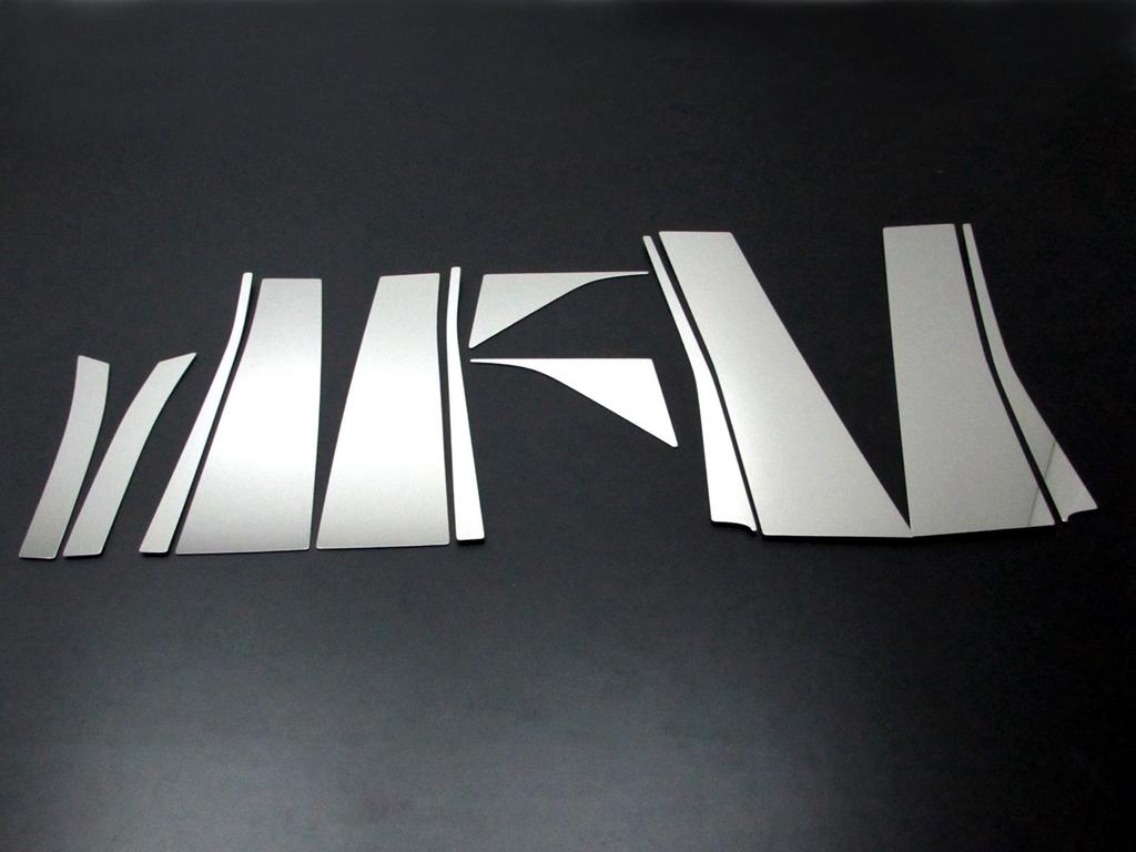 BRIGHTZ Stainless Steel Plated Pillar Panels with Visor for Toyota Alphard Ultra-Mirror 30/35 (12-Piece Set) [PIL-SIL-098] (AGH30W, AGH35W, GGH30W,