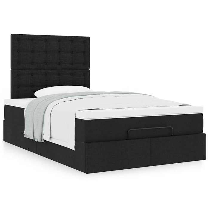 Maison Exclusive - Cadre de lit ottoman avec matelas noir 120x200cm tissu