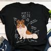 Sheltie Shirt, , , Funny Dog Lover Gift Cute Color Headed White Shetland Sheepdog T-shirt Pet Tee Sheltie Mom Dog Dad Top Sable