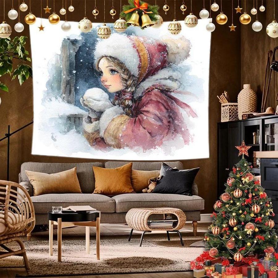 Christmas Pine Tapestry Background Cloth Hanging Cloth Bedroom Bedside Decorative Wall Cloth Rental Dormitory Tapestry