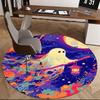 1pc Ghost with Lantern Round Carpet Anime Design, Office Chair Mat, Non Slip Rug, Festival Gift, Decor, Home Office, Living Room, Bedroom