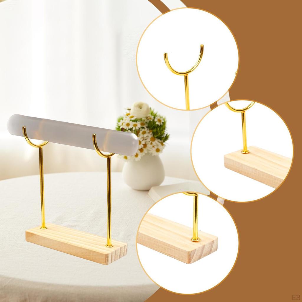 Bracelet Holder Organizer Elegant Watch Display Desktop Stand Wooden Base for Men