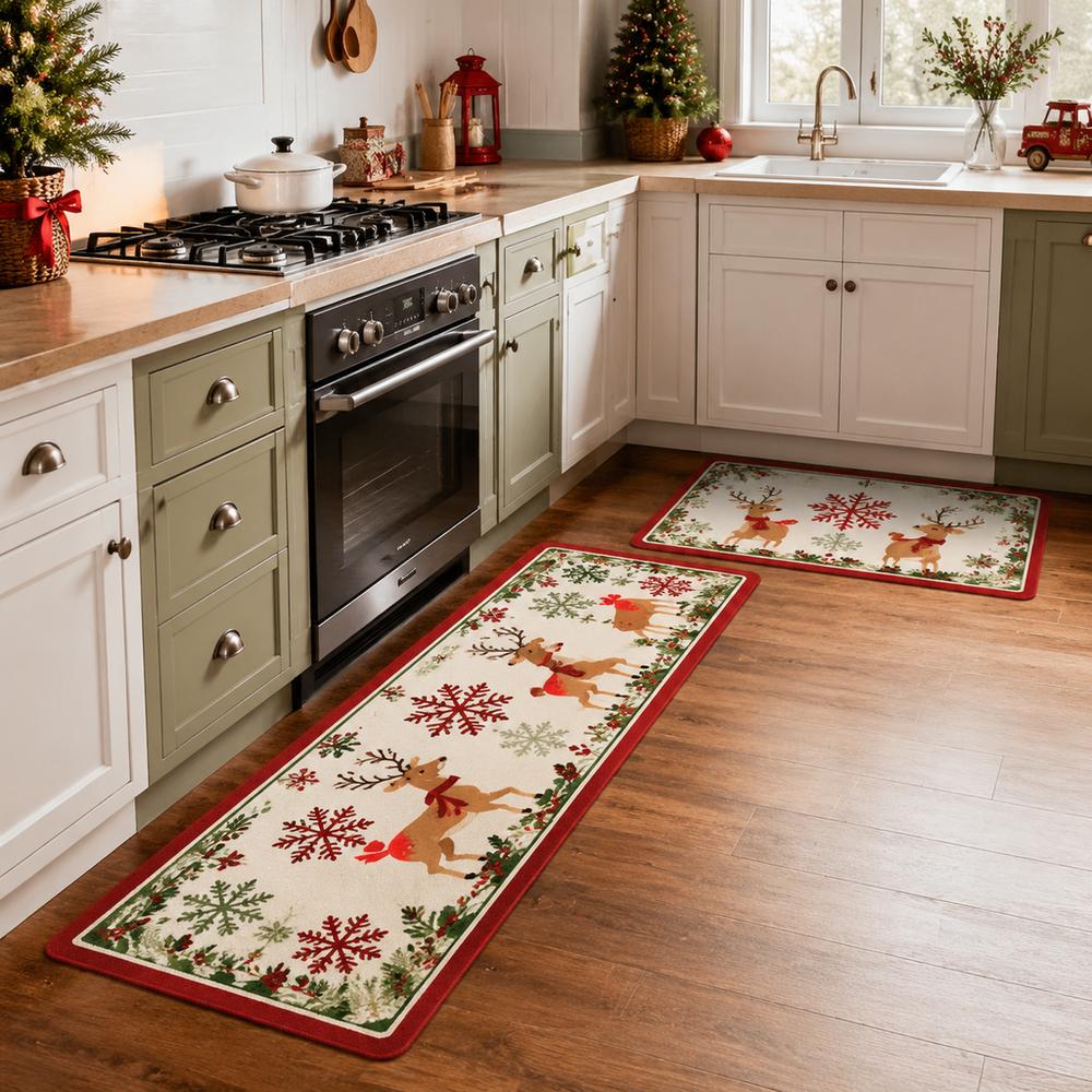 1pc/2pc Kitchen Rug Easy To Clean - Restaurant Corridor - Laundry Room - Entrance Floor Mats - Christmas Festival Decor