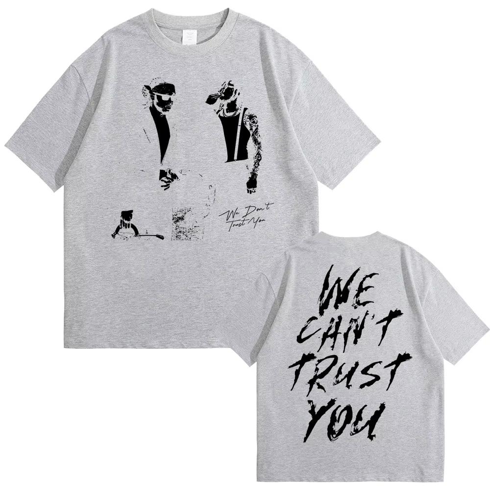 חולצת טי גרפית חדשה להיפ הופ 2024 של הראפר Future ומטרו בומין - We Don't Trust You, לגברים ונשים, קז'ואל, צווארון עגול, טי-שירט אוברסייז