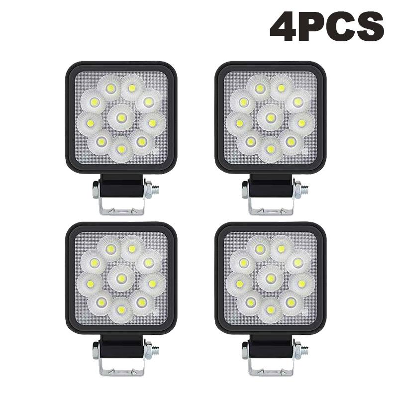 12V 24V 10Leds Light Bar Work Light Bar Square Spotlight Headlights For Truck Offroad Car Motorcycle Tractor SUV ATV Accessories