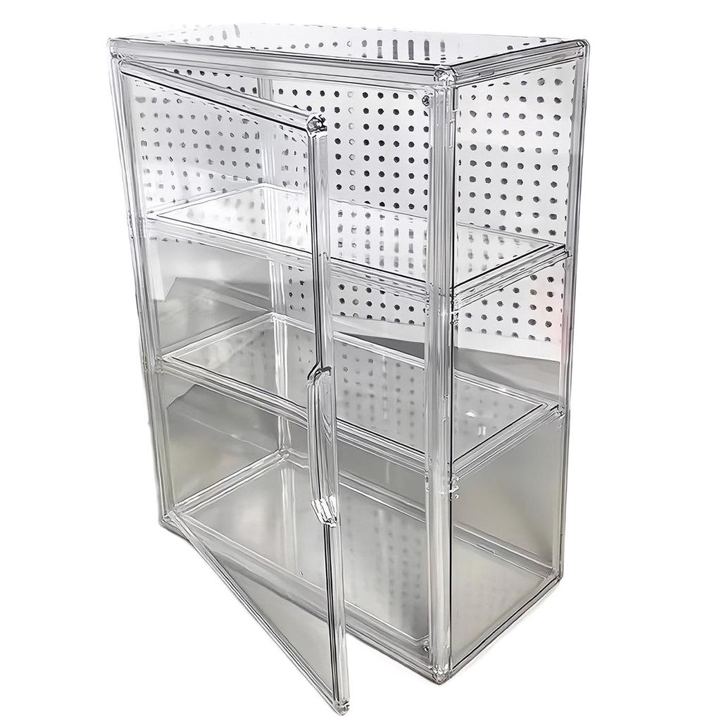 Clear Acrylic Multi-Layer Desktop Storage Display Case with Dustproof Protection for Figures and Badges