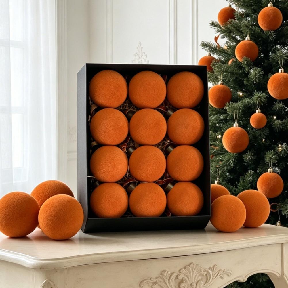 For Velvet Christmas Ornaments Set - 12 Pcs Festive Decor For Holiday Cheer Christmas Tree Ornaments