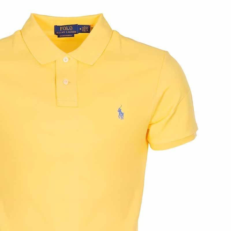 Polo Ralph Lauren Logo Embroidered Slim Fit Short Sleeve Polo Shirt Men tops Yellow 710680784-361