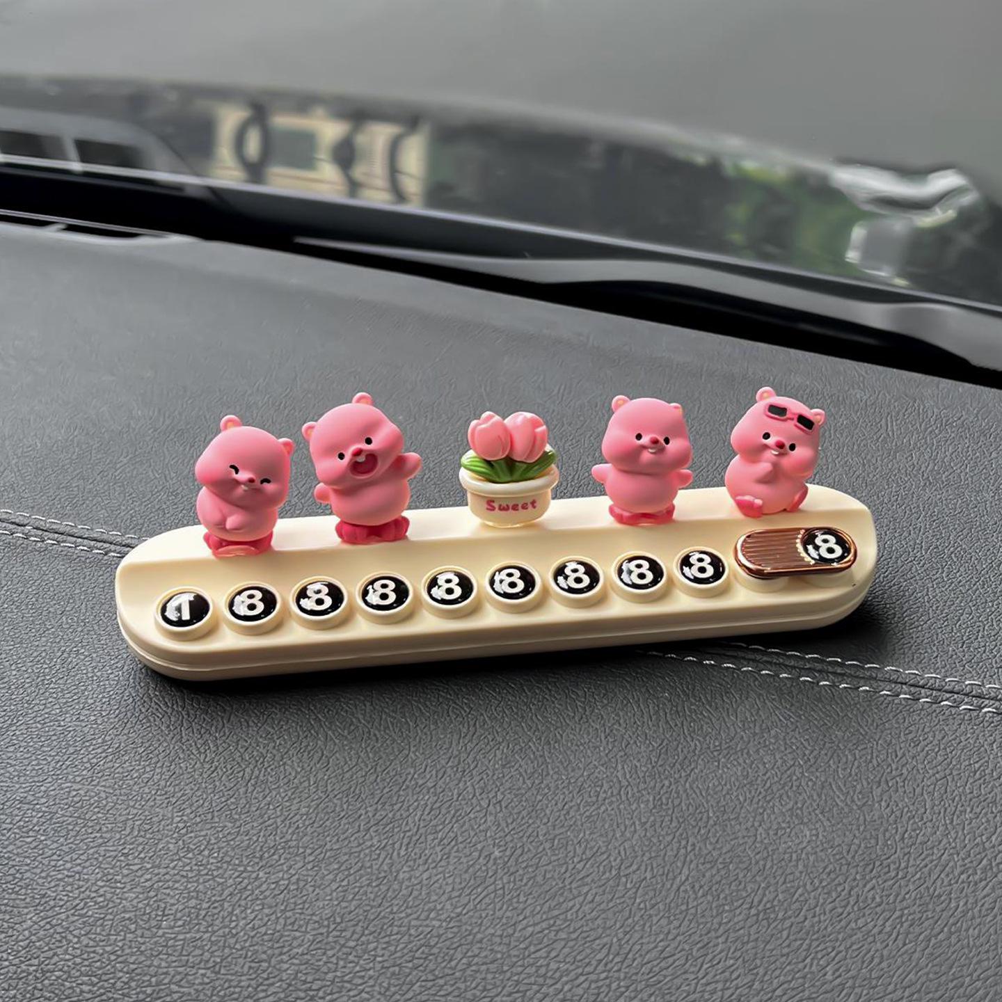 Петляющий Маленький Бобер Рубиновое Автомобильное Украшение - Милая Мультяшная Декорация Консоли Интерьера