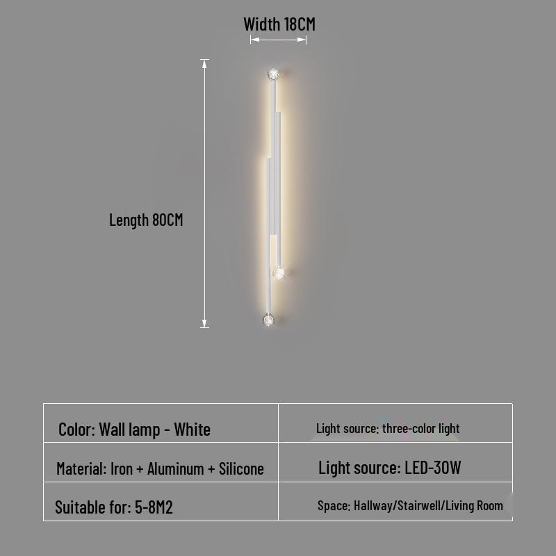 Nordic LED Wall Lamp for Study, Bedside, Luxury Hallway, Living Room, or TV Background.