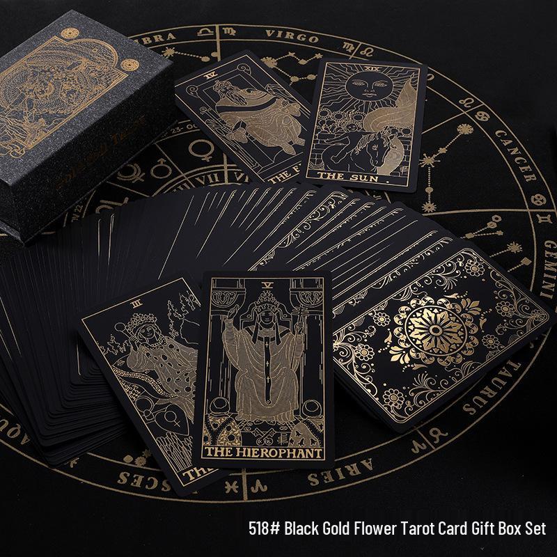 Waterproof Black PVC Tarot Cards - Colorful 78 Card Deck for Board Games