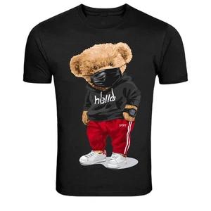 Hello Streetwear Teddy Bear Mask Urban Graphic T-Shirt