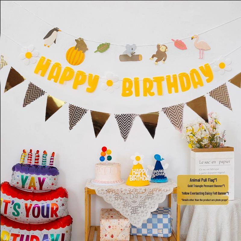 First Birthday Pom-Pom Bunting & Photo Banner for Boys and Girls