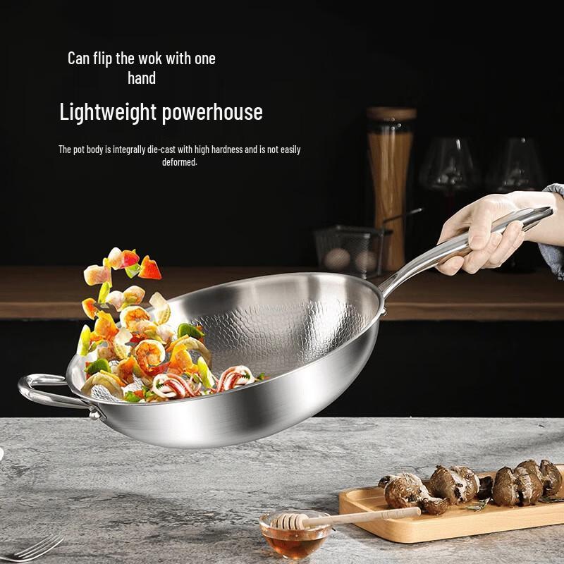 Mr. Jian 34cm Titanium Alloy Flat Bottom Wok