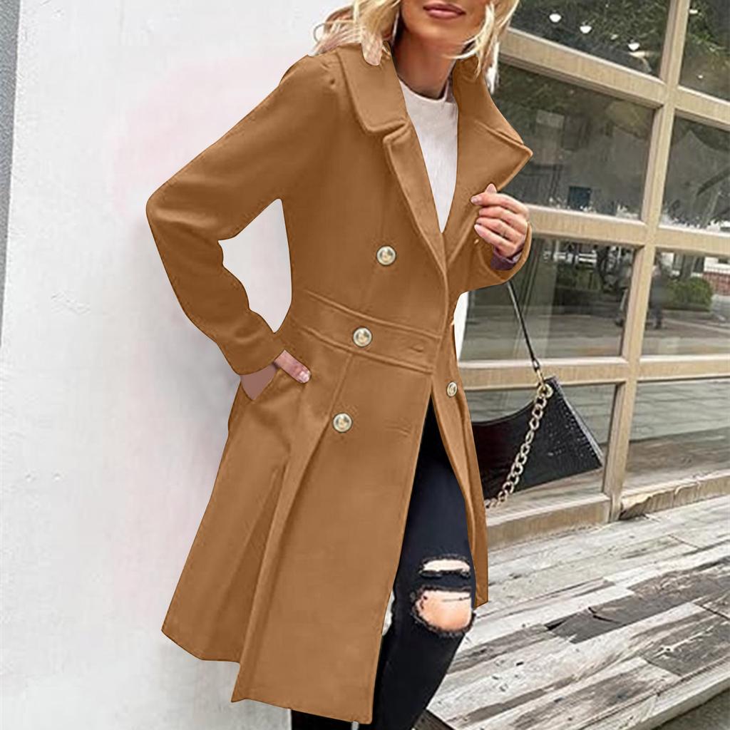 Women's Solid Color Thick Long Sleeve Fashion Coat Jacket